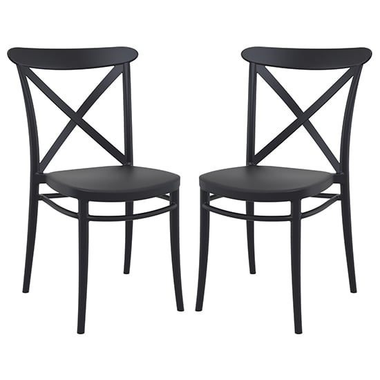 Product photograph of Carson Black Polypropylene And Glass Fiber Dining Chairs In Pair from Furniture in Fashion