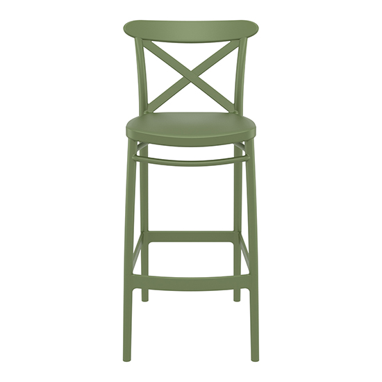 Carson Green Polypropylene And Glass Fiber Bar Chairs In Pair