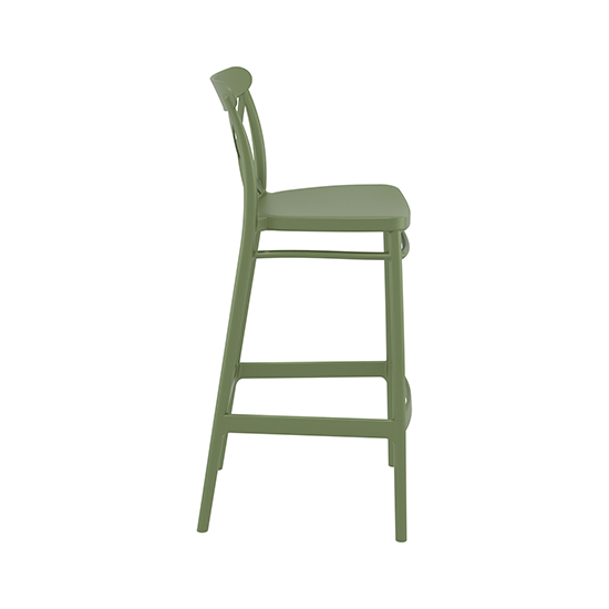 Carson Green Polypropylene And Glass Fiber Bar Chairs In Pair