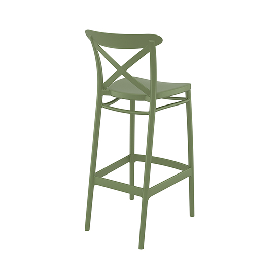 Carson Green Polypropylene And Glass Fiber Bar Chairs In Pair