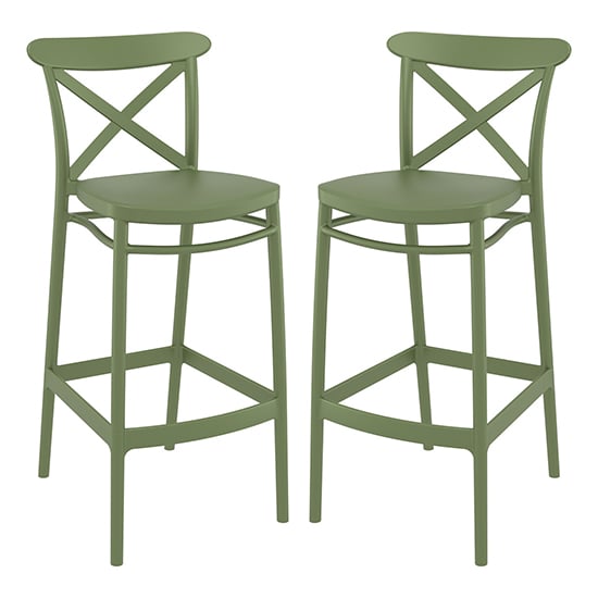 Read more about Carson green polypropylene and glass fiber bar chairs in pair
