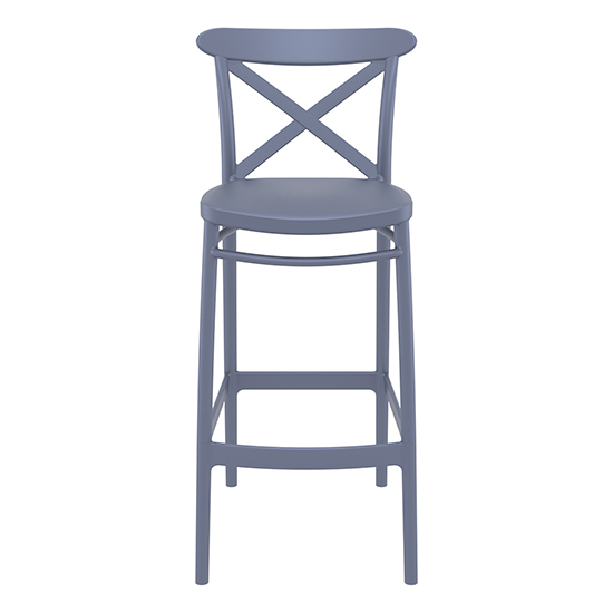 Carson Grey Polypropylene And Glass Fiber Bar Chairs In Pair