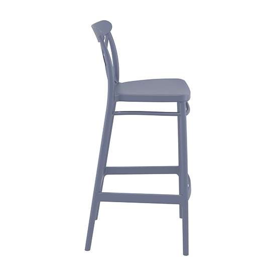 Carson Grey Polypropylene And Glass Fiber Bar Chairs In Pair