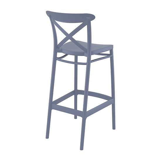 Carson Grey Polypropylene And Glass Fiber Bar Chairs In Pair