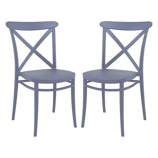 Photo of Carson grey polypropylene and glass fiber dining chairs in pair