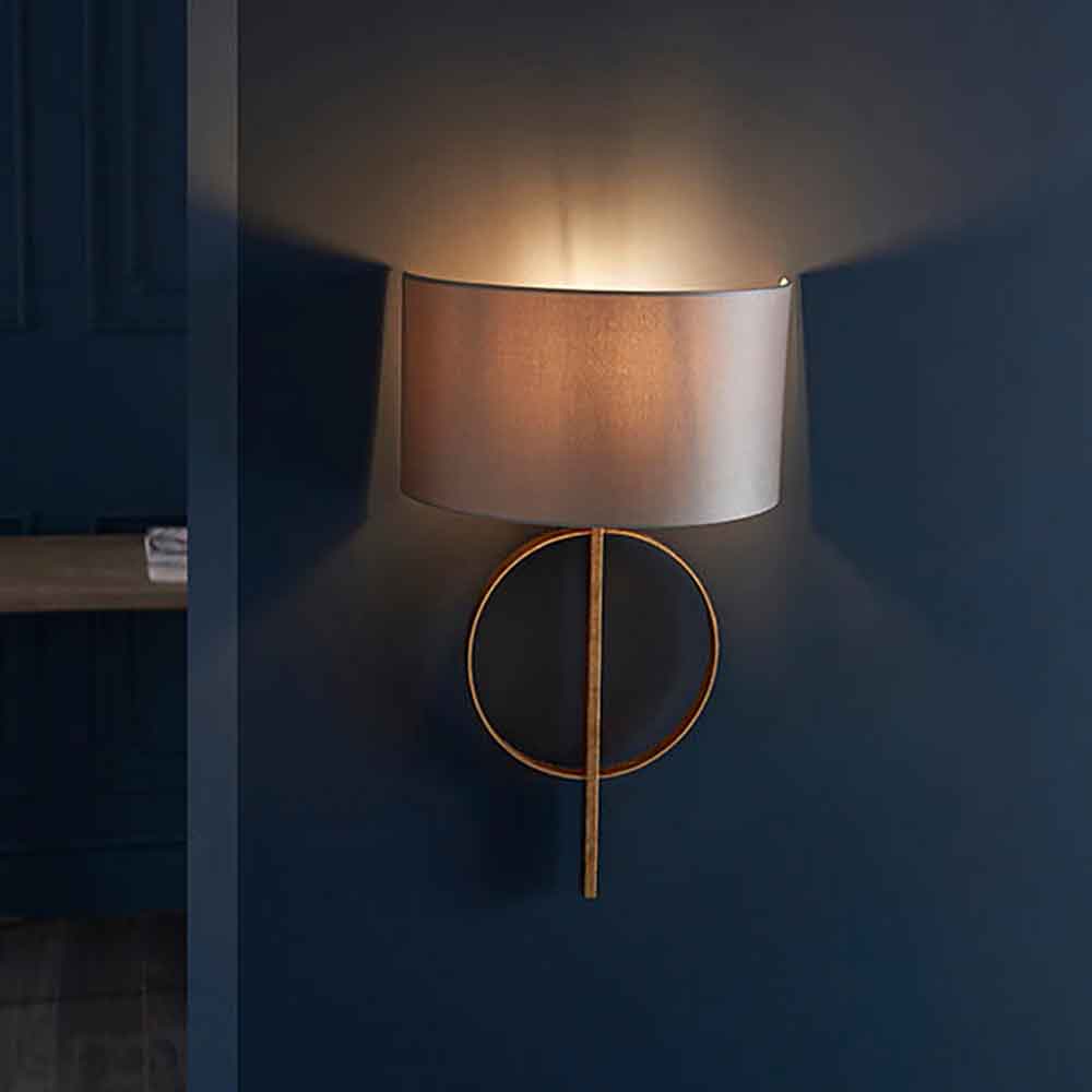 Carson Mink Fabric Wall Light In Gold