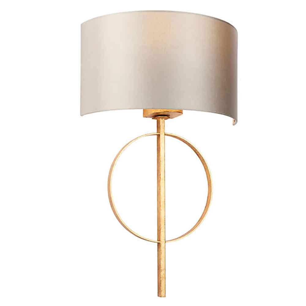 Carson Mink Fabric Wall Light In Gold