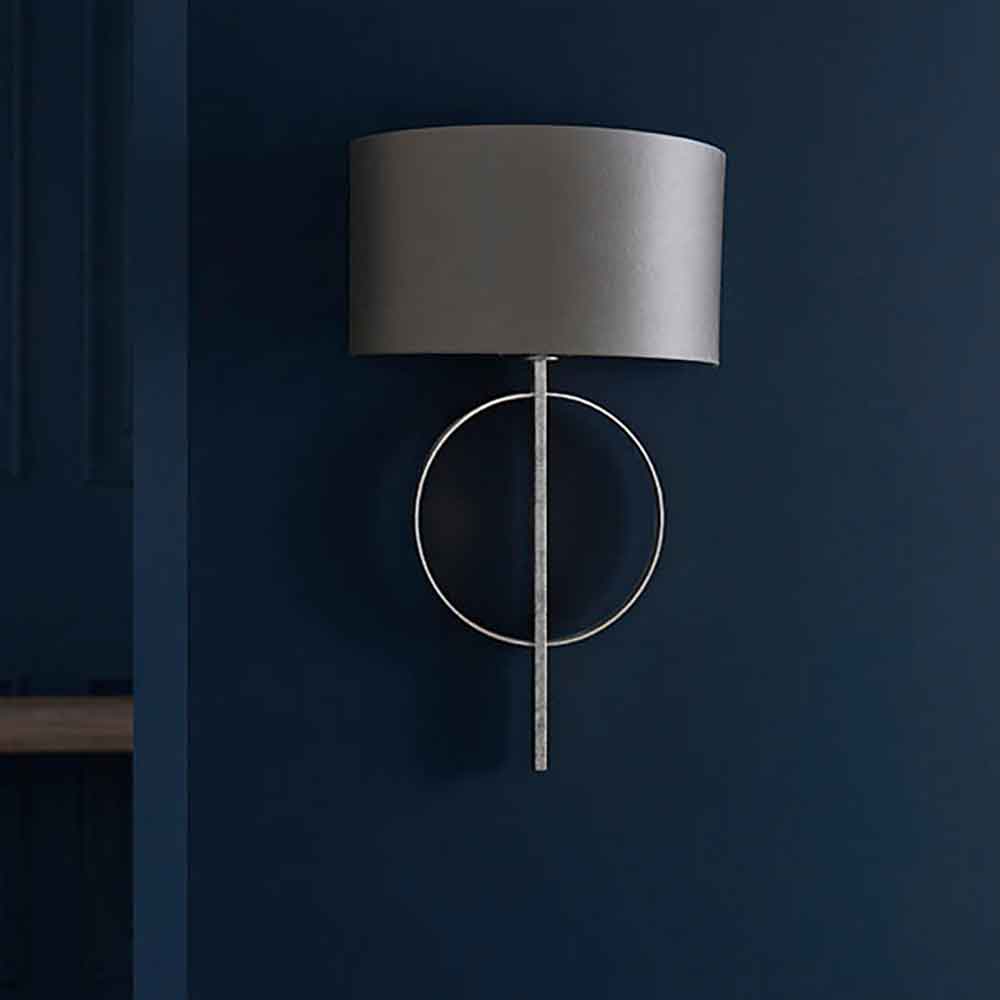 Carson Mink Fabric Wall Light In Silver