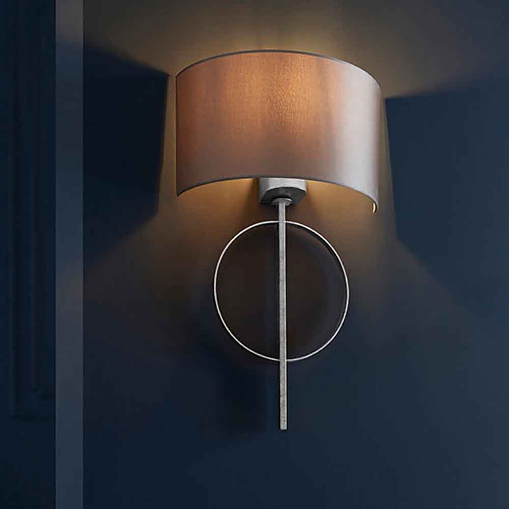 Carson Mink Fabric Wall Light In Silver