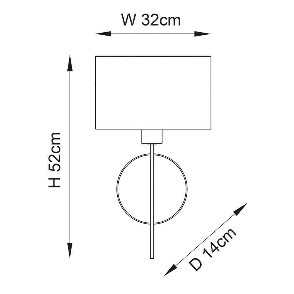 Carson Mink Fabric Wall Light In Silver