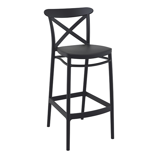Carson Polypropylene And Glass Fiber Bar Chair In Black
