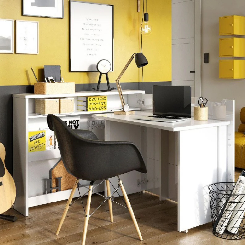 Carson Right Convertible Wooden Laptop Desk In Matt Grey
