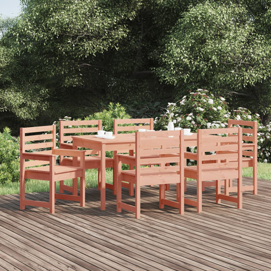 Carson Solid Wood Douglas 7 Piece Garden Dining Set In Natural