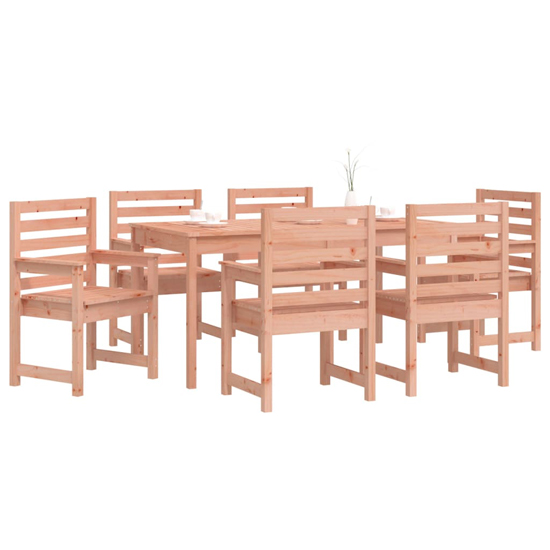 Carson Solid Wood Douglas 7 Piece Garden Dining Set In Natural