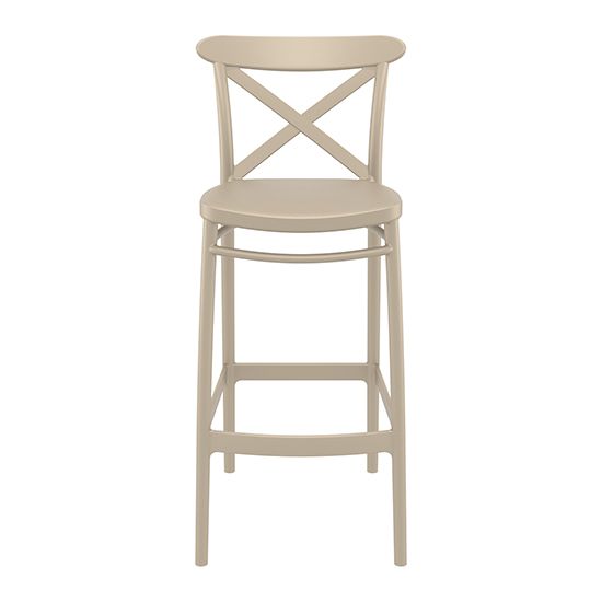 Carson Taupe Polypropylene And Glass Fiber Bar Chairs In Pair