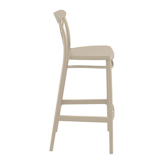 Carson Taupe Polypropylene And Glass Fiber Bar Chairs In Pair