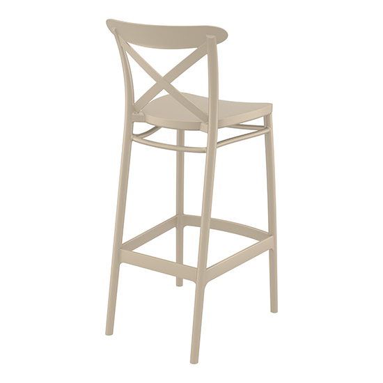 Carson Taupe Polypropylene And Glass Fiber Bar Chairs In Pair