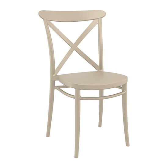 Carson Taupe Polypropylene And Glass Fiber Dining Chairs In Pair