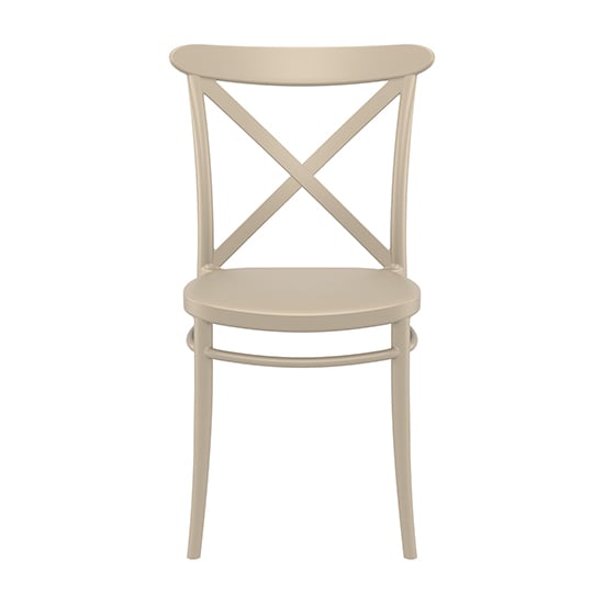 Carson Taupe Polypropylene And Glass Fiber Dining Chairs In Pair