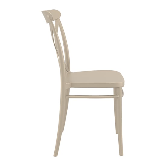 Carson Taupe Polypropylene And Glass Fiber Dining Chairs In Pair