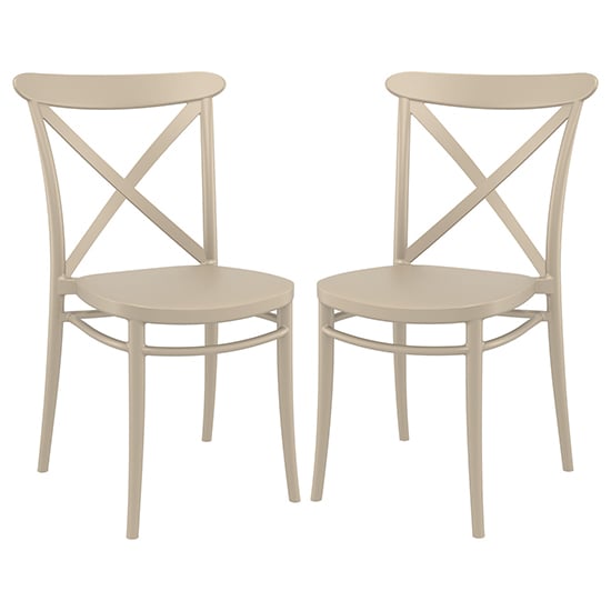 Read more about Carson taupe polypropylene and glass fiber dining chairs in pair