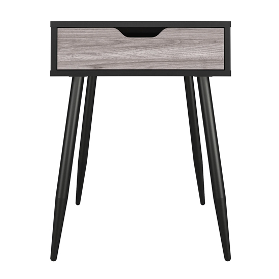 Carson Wooden End Table With 1 Drawer In Black Oak