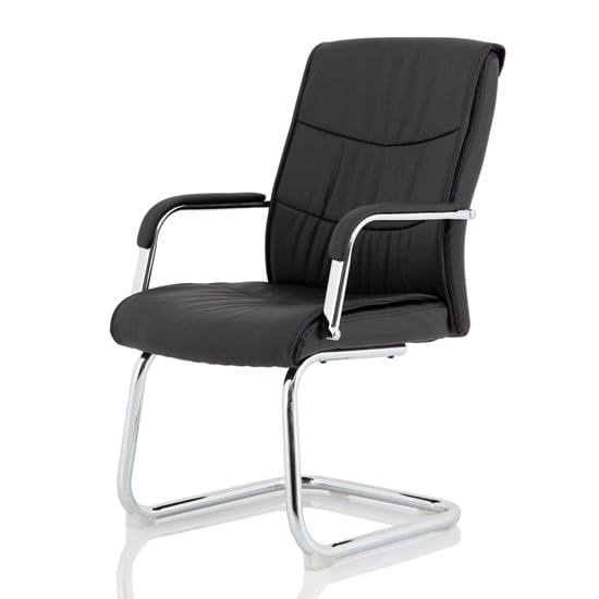 Carter Faux Leather Cantilever Office Visitor Chair In Black