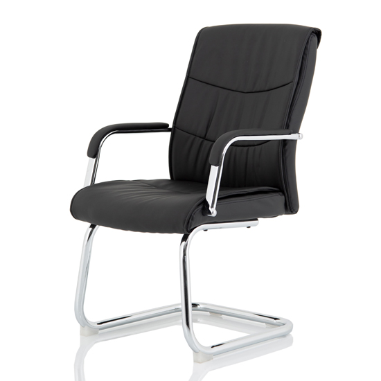 Photo of Carter faux leather cantilever office visitor chair in black