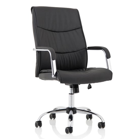 Photo of Carter leather luxury office chair in black with arms