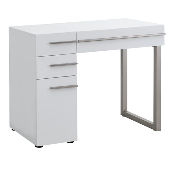 Carter High Gloss Dressing Table With Mirror In White_3