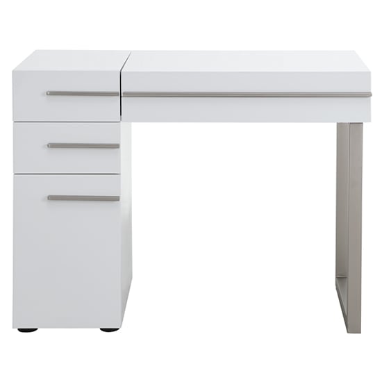 Carter High Gloss Dressing Table With Mirror In White_5