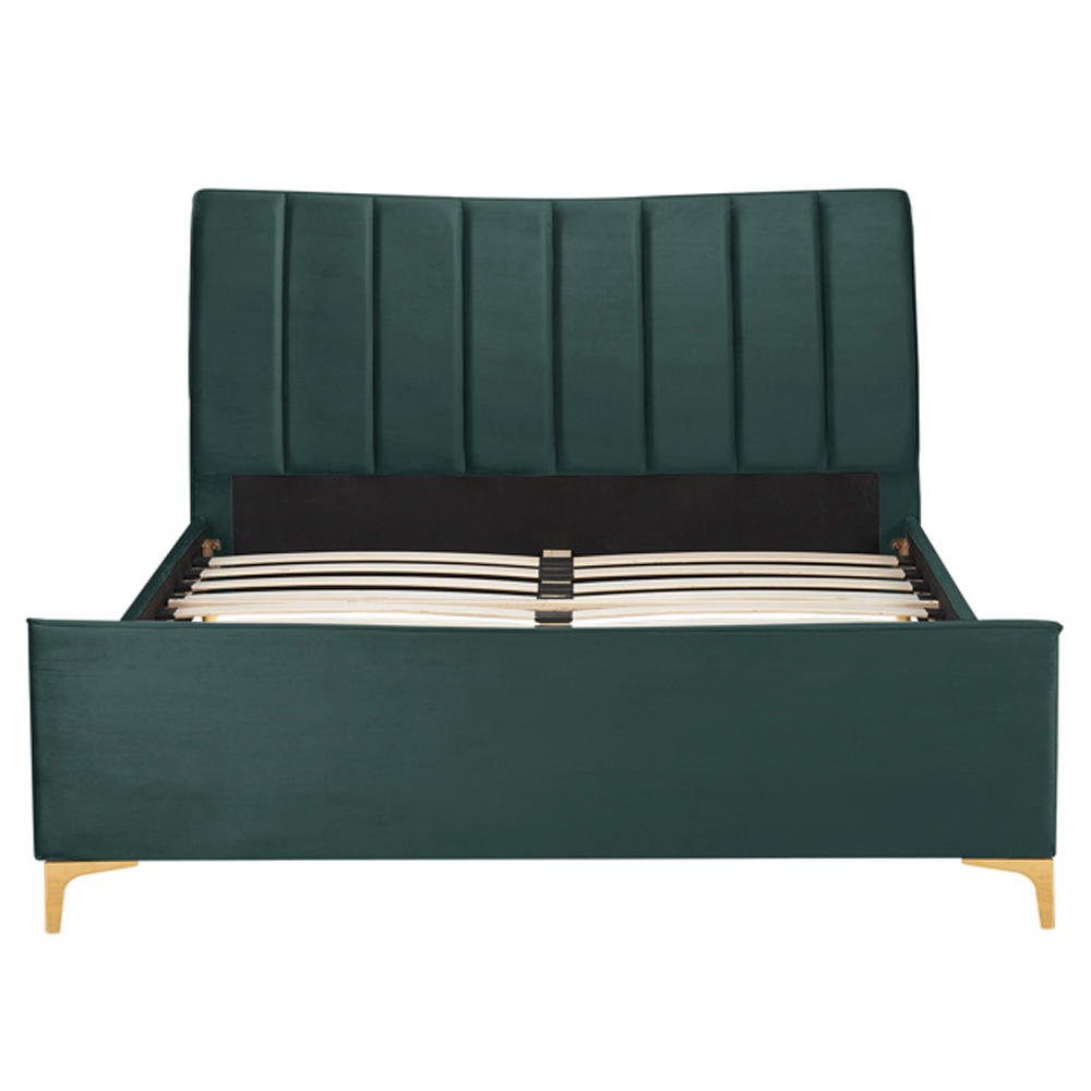 Carteret Fabric King Size Bed In Green