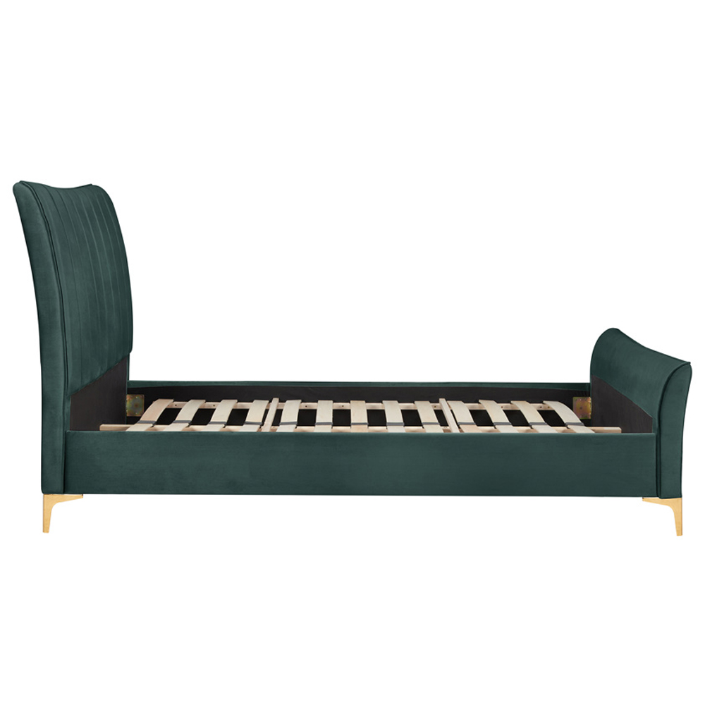 Carteret Fabric King Size Bed In Green