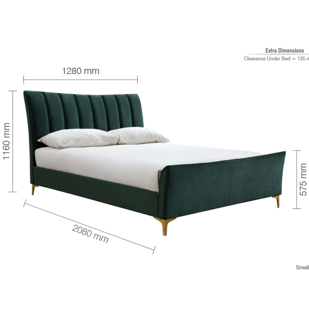 Carteret Fabric Small Double Bed In Green