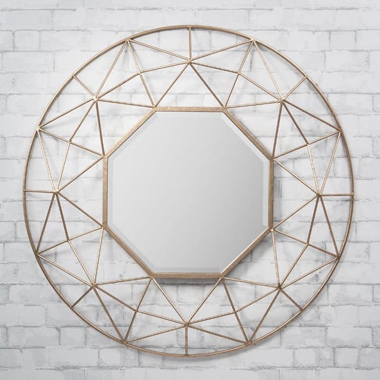 Alexis Round Metallic Wall Mirror In Gold