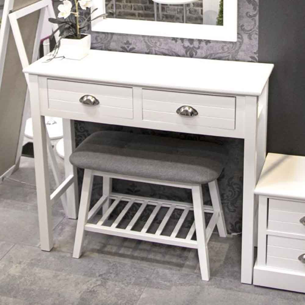 Carthage Wooden Console Table With 2 Drawers In White