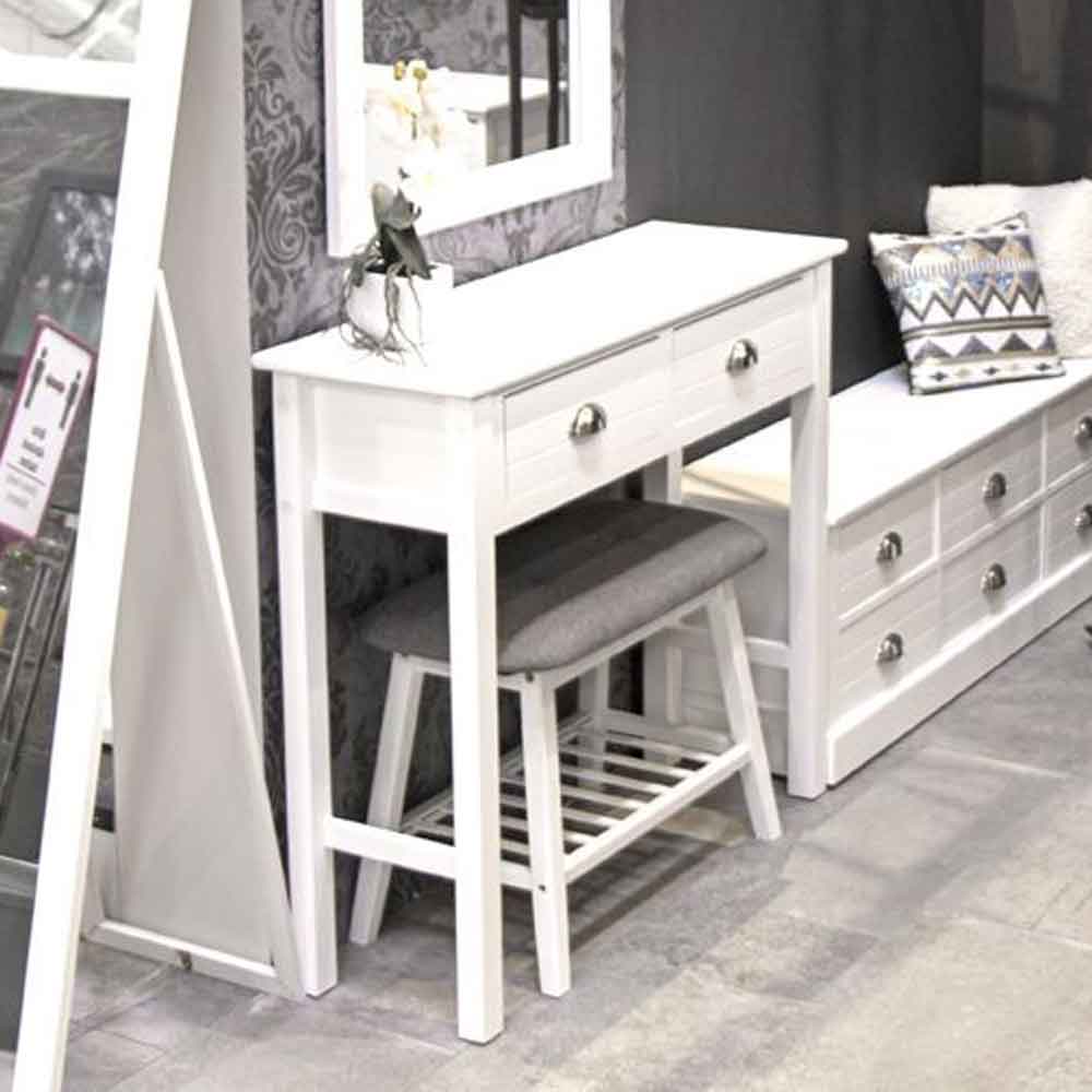 Carthage Wooden Console Table With 2 Drawers In White