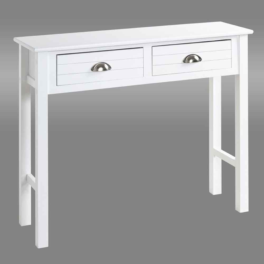 Carthage Wooden Console Table With 2 Drawers In White