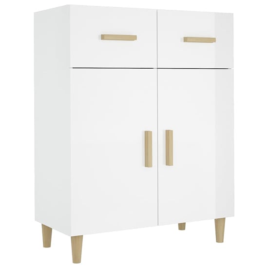 Cartier High Gloss Sideboard With 2 Doors 2 Drawers In White_3