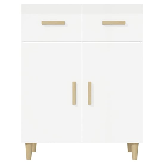 Cartier High Gloss Sideboard With 2 Doors 2 Drawers In White_4