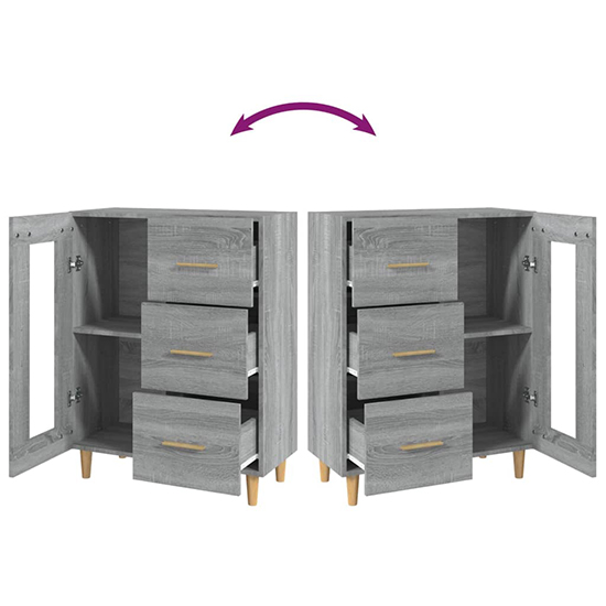 Cartier Sideboard With 1 Door 3 Drawers In Grey Sonoma Oak