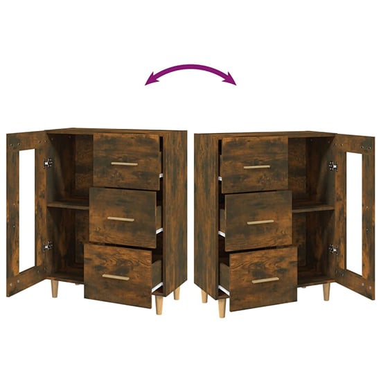 Cartier Wooden Sideboard With 1 Door 3 Drawers In Smoked Oak_6