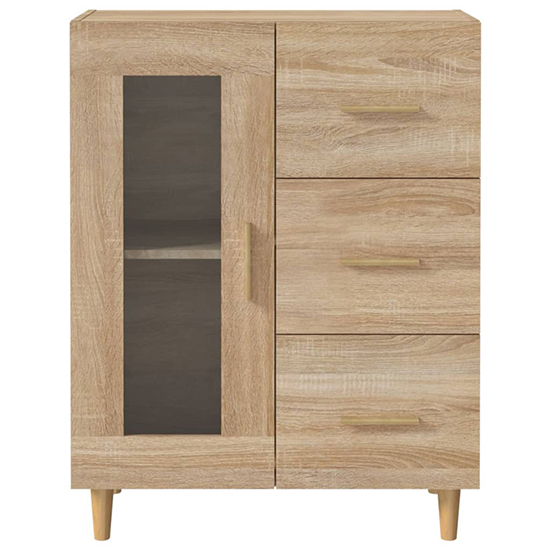 Cartier Wooden Sideboard With 1 Door 3 Drawers In Sonoma Oak