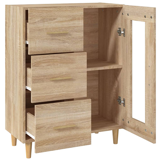 Cartier Wooden Sideboard With 1 Door 3 Drawers In Sonoma Oak