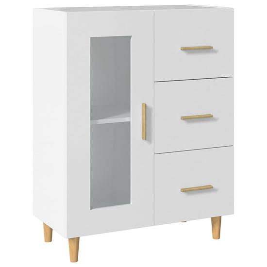 Cartier Wooden Sideboard With 1 Door 3 Drawers In White
