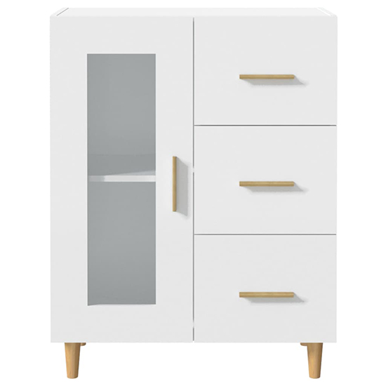 Cartier Wooden Sideboard With 1 Door 3 Drawers In White