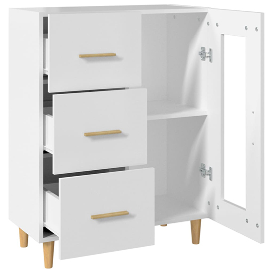 Cartier Wooden Sideboard With 1 Door 3 Drawers In White
