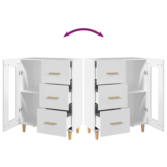 Cartier Wooden Sideboard With 1 Door 3 Drawers In White