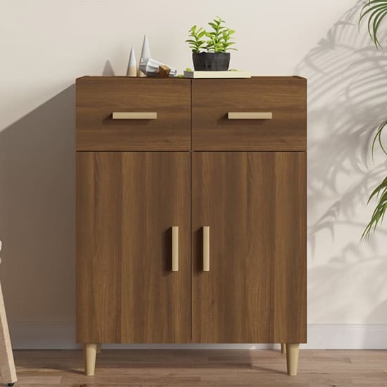 Read more about Cartier wooden sideboard with 2 doors 2 drawers in brown oak