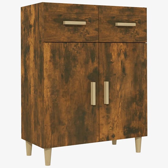 Cartier Wooden Sideboard With 2 Doors 2 Drawers In Smoked Oak_3